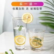 Japanese Phnom Penh glass home creative transparent heat-resistant water cup set juice milk hammer Cup ins Wind