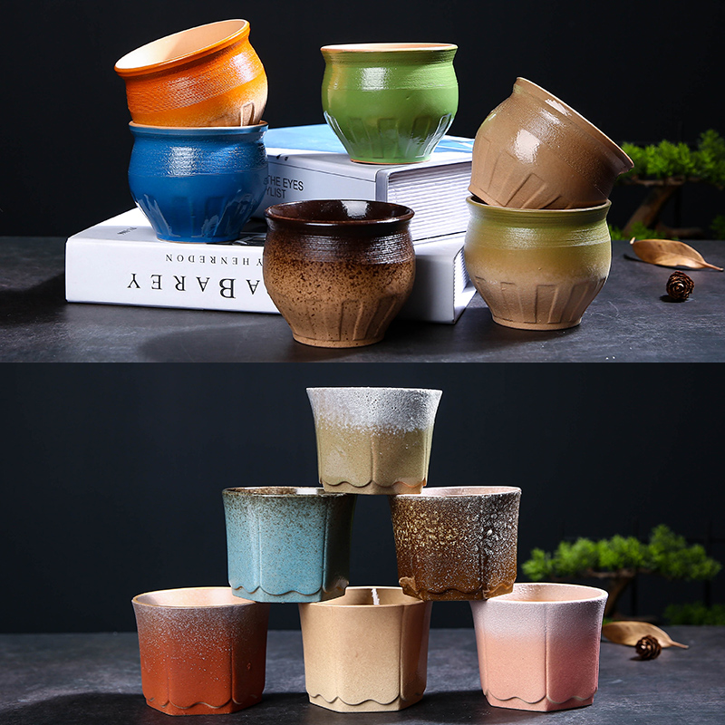 Ceramic flowerpot more meat small new hot style an artifact meat meat bowl character coarse pottery breathable specials with 10 yuan package mail