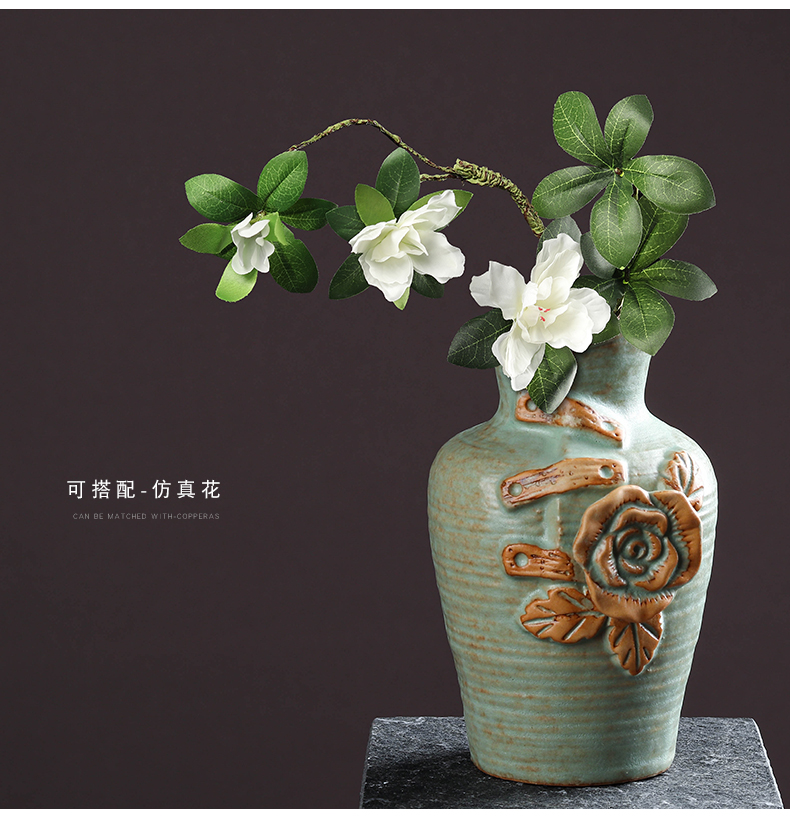 Ceramic hand - made vases indoor desktop copper grass flower POTS all over the sky star, dry flower receptacle restoring ancient ways furnishing articles desktop decoration