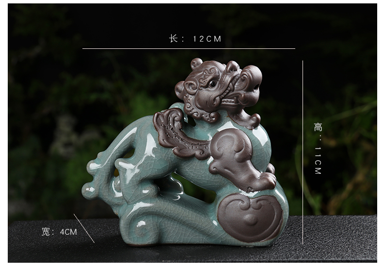 Creative, lovely brother ceramic up small tea pet boutique floret spoil the mythical wild animal tea pot on - board, furnishing articles package mail