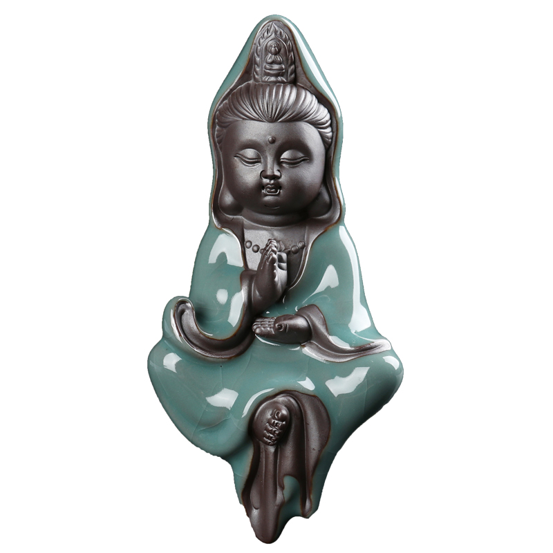 Creative ceramic figures big brother up with furnishing articles furnishing articles water apparatus tea pet pet guanyin on - board, furnishing articles special package mail