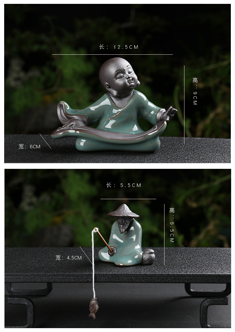 Creative ceramic figures big brother up with furnishing articles furnishing articles water apparatus tea pet pet guanyin on - board, furnishing articles special package mail