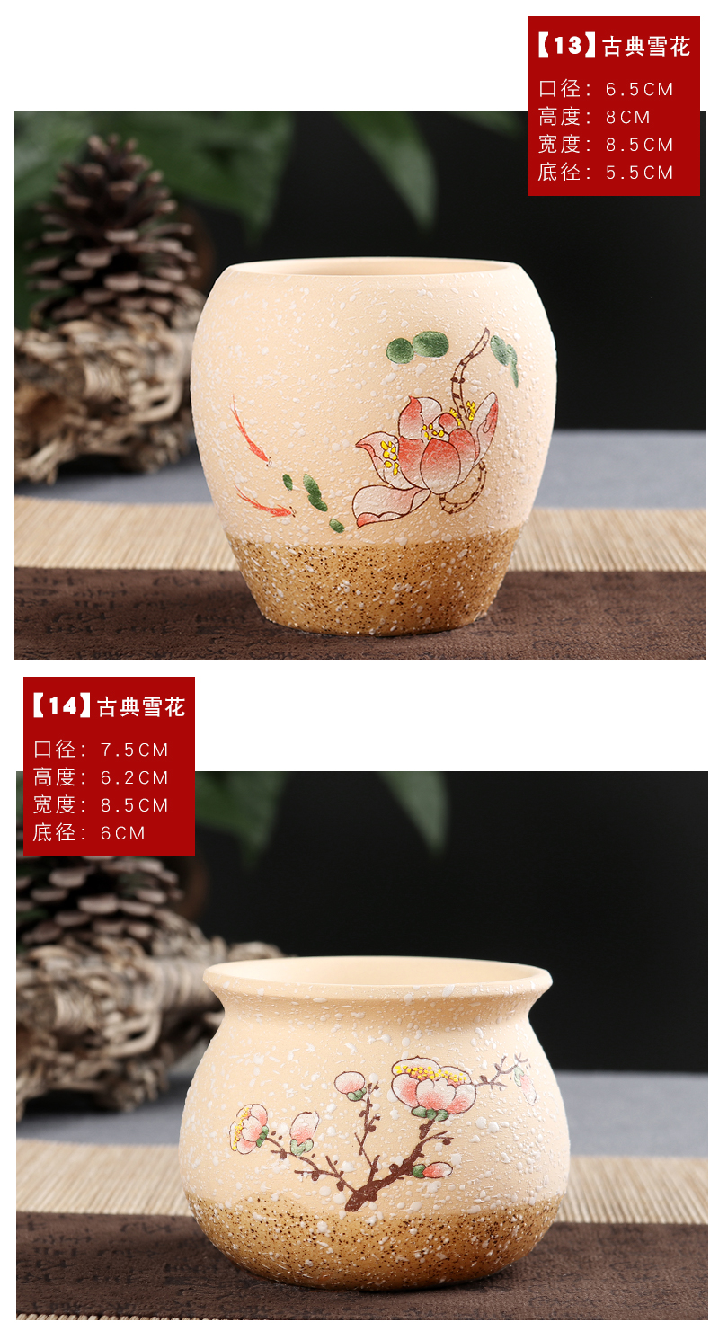 Korean meat more coarse pottery flowerpot creative ceramics breathable desktop classic lovely contracted snowflakes glaze with 10 yuan package mail