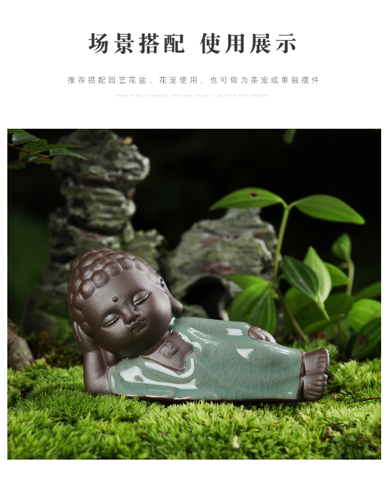 Creative home furnishing articles to restore ancient ways young monk brother ceramic up man tea pet take spoil water machine accessories diy car