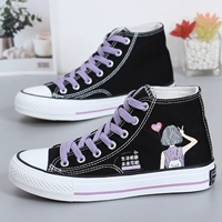 Черный фиолетовый [H37 весенняя и осенняя одиночная обувь