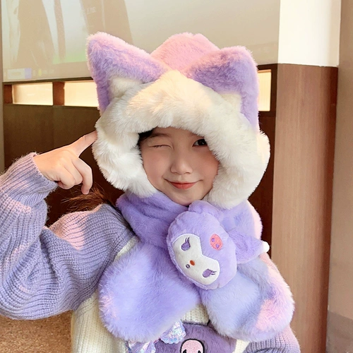 Детский демисезонный шарф, милая детская ветрозащитная удерживающая тепло шапка подходит для мужчин и женщин