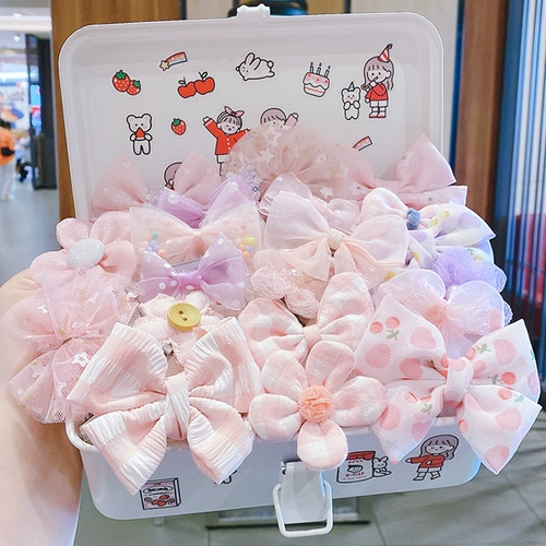 Детская милая заколка для волос, безвредные шпильки для волос с бантиком для принцессы, аксессуар для волос, в цветочек, не повреждает волосы