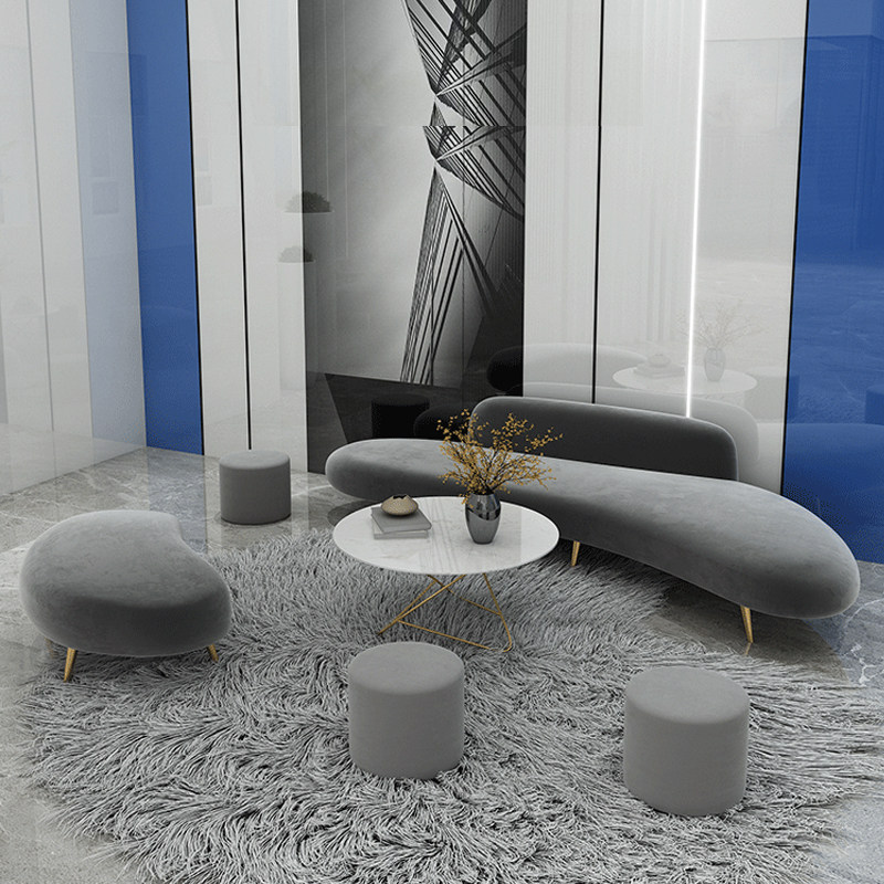 Nordic minimalist modern sofa tea table combination suit creative small family shaped arched living room reception room office sofa