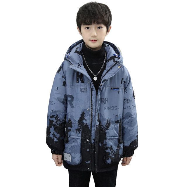 Boys' winter cotton-padded jacket big boy 2022 new winter thickened down cotton-padded jacket boy foreign style warm cotton-padded jacket tide