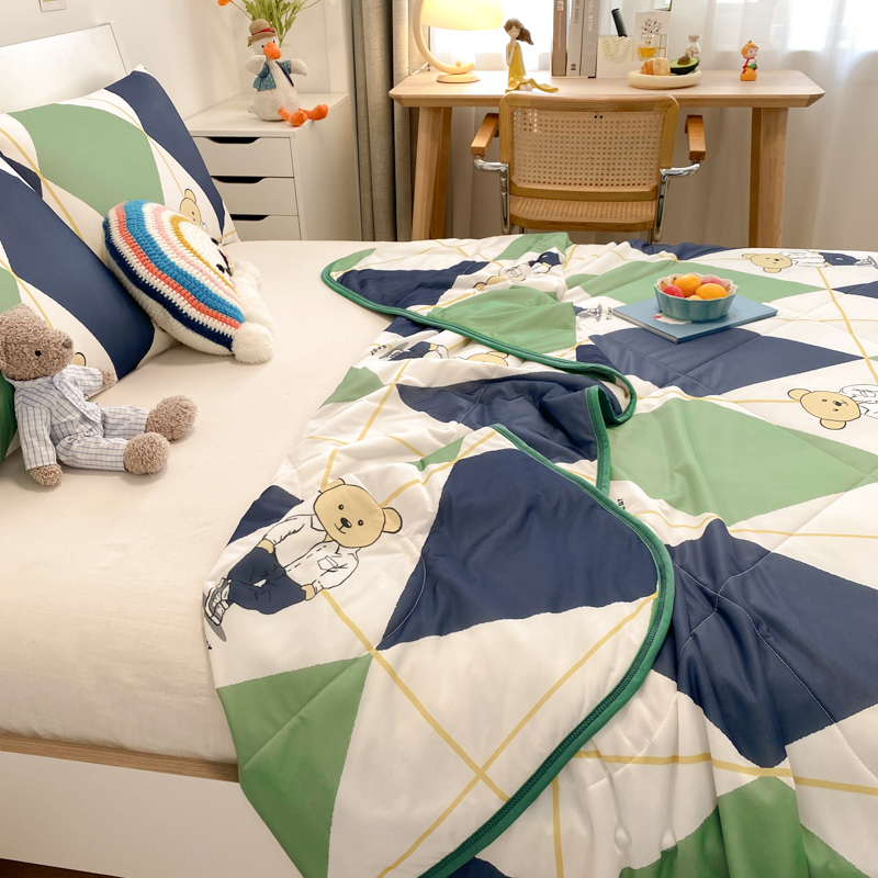 Type A cool-feeling silk Summer by magna cubs Summer green nude sleeping children's air conditioning by single piece washable 1 5m