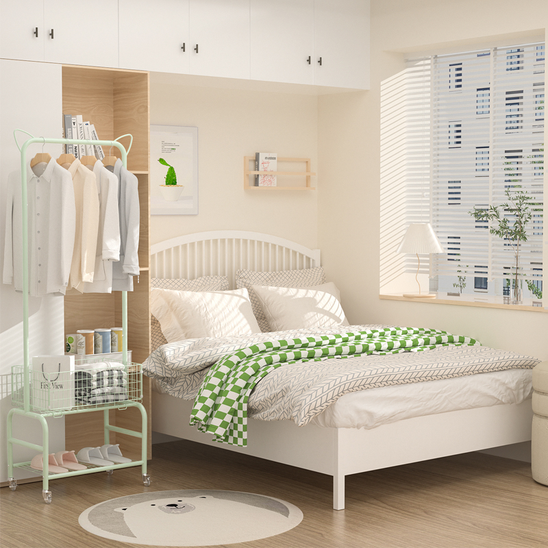 Shopping basket hangers floor bedroom simple sub-clean coat rack multifunctional household mobile hangers ins storage