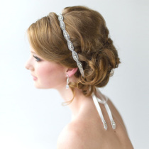 European and American wave handmade stickers flower hair belt luxury diamond-studded Childrens headgear Bride wedding accessories wild hair band