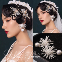 Bride earrings female pearl earrings Net red earrings Korean simple temperament earrings beaded fashion fashion fashion