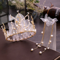 Bride Headwear Bride Wedding Crown Wedding Crown Wedding Atmosphere Mori Hair Accessories Set Wedding Accessories 2020 New