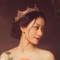 Retro black luxury European Crown Bride headgear wedding European and American birthday female Crown 18 years old European and American adult