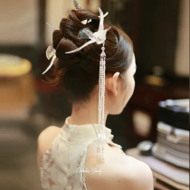2022 new bridal headgear 2022 New bride headwear Transparent Happy Magpie Ancient Wind Retro Hair Clip Hanfu Accessories Streaming Su