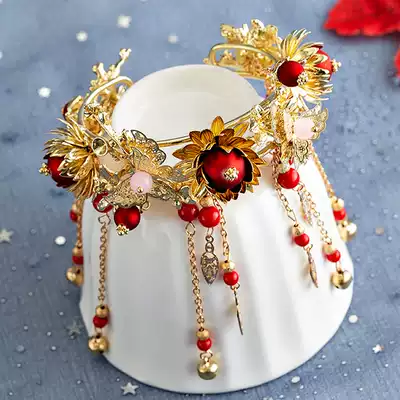 Bridal bracelet Costume Chinese style Xiuhe clothing accessories Dragon and phoenix bracelet Wedding Xiuhe bracelet Ancient wedding jewelry female
