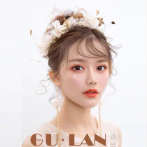 Bride headdress female new super fairy Mori sweet dried flower hair hoop Korean wedding accessories Fairy Jewelry Garland