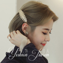 European and American simple handmade metal side clip leaf hair card one word clip edge clip duck billed hairclip bride headwear hair accessories