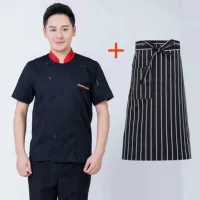 Черный фартук, короткий рукав