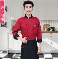 Красный лонгслив, фартук