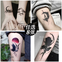 Tattoo stickers optional 8 pieces dark waterproof durable ins student ink Chinese wind rose arm female male society