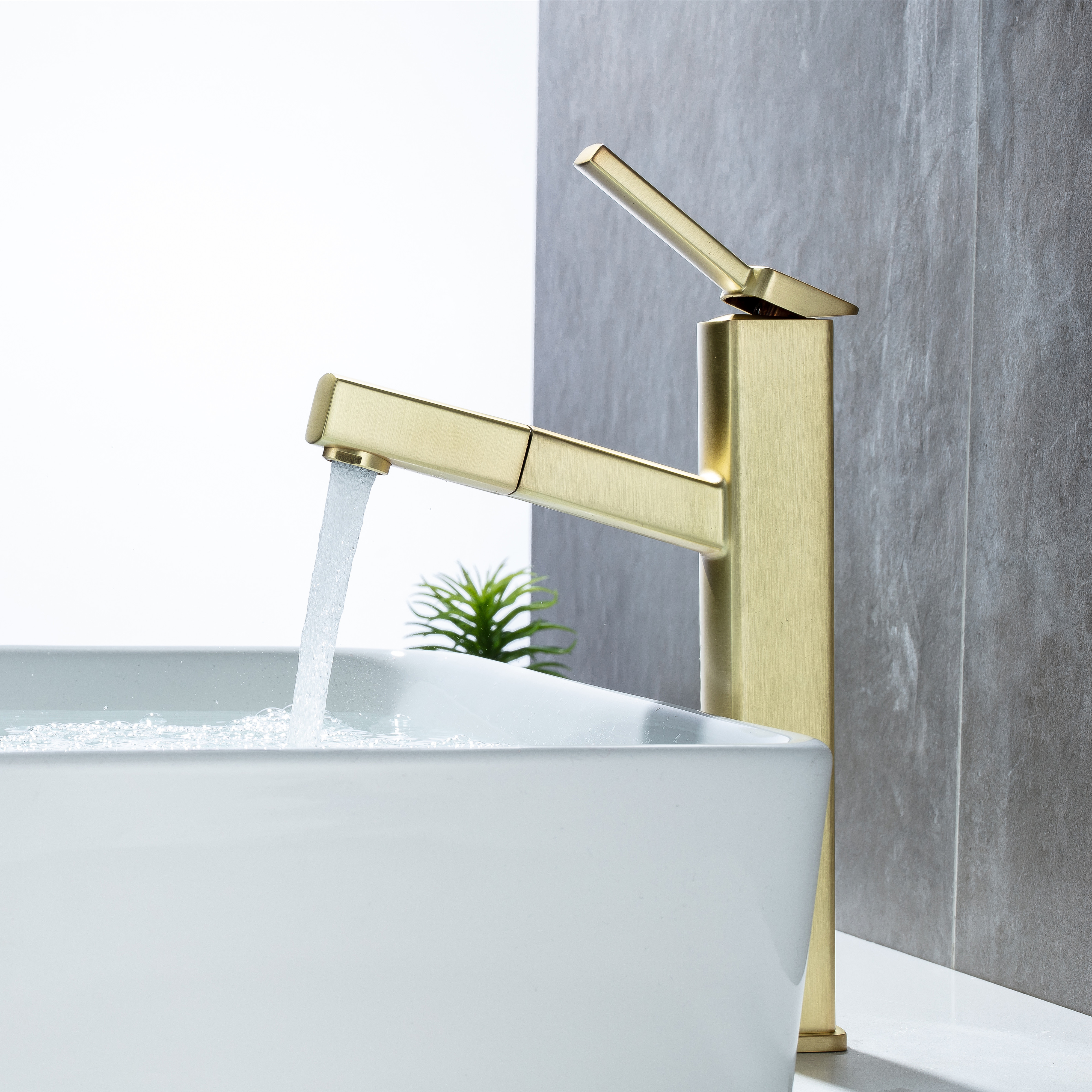 YEFG all-copper bathroom pull-type black washbasin above-the-counter basin faucet hot and cold washbasin