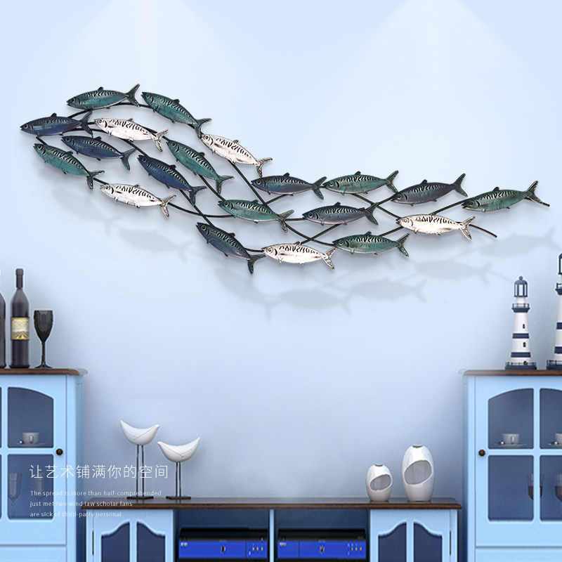 Mediterranean wrought wall decoration fish Nordic porch wall decoration wall hanging piece creative wall decoration