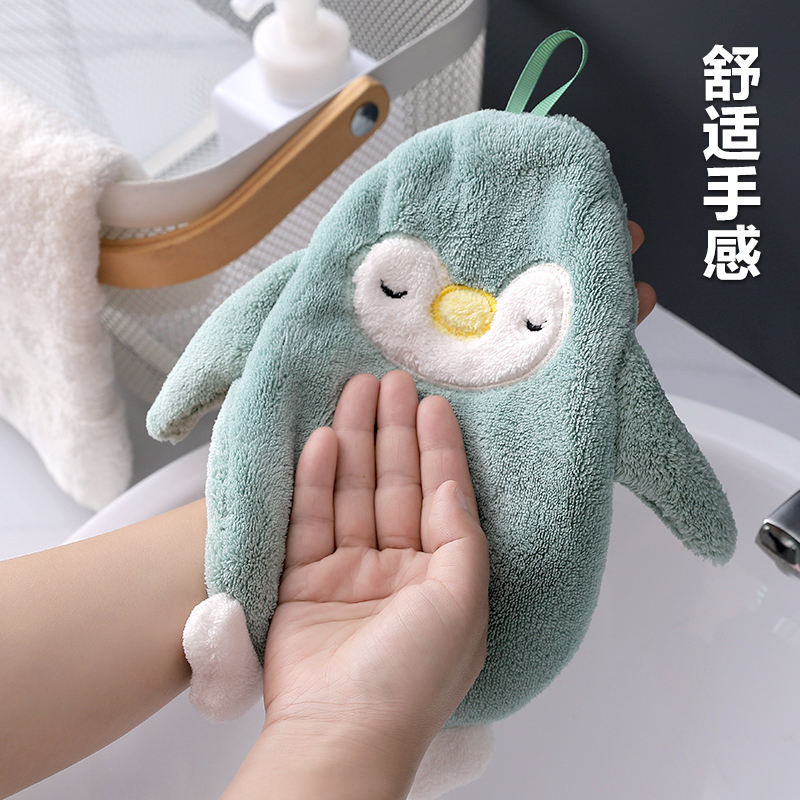 (Clear Cabin Five Fold) Kitchen Wipe hand towels Cute Hanging suction thickened Home Children's bathroom wipe handmade towels cartoon-Taobao