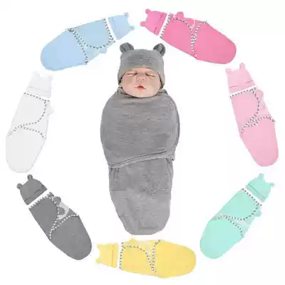 newborn antishock wrap baby blanket cotton baby fetal cap