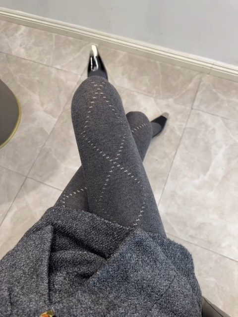 Gray Pantyhose for Women, Thin Style for Outerwear, Slimming Pressure, Thick Gray Leggings, Autumn and Winter Thickened, Non-Slip Leggings