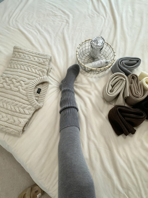 Gray Footless Socks, Slouch Socks for Women, Autumn and Winter Slimming Calf Socks, Japanese Y2K Style, Paired with Shark Leggings, Warm Leg Warmers