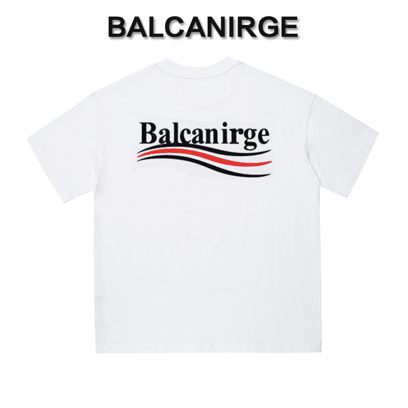 Parisian Summer New Style Unisex Short-Sleeve T-Shirt, Round Neck, Loose Fit, Fuzzy Graffiti Balenciaga Half-Sleeve T-Shirt, High-End Luxury Top