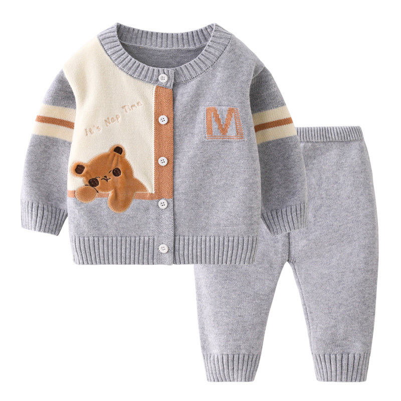 Baby Sweater Set 0-1-2 Years Old Infant Knitwear Cardigan Stylish Spring Knitwear