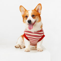 2025 Spring and Autumn New Corgi Dog Clothes Winter Small Dog Shiba Inu Pet Anti-Shedding Striped Vest Cute