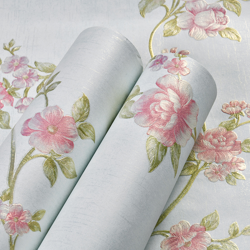 Love House Oriental Wallpaper Self-Glued Bedroom Cozy Fields Garden Light Green 3d Solid Dining Room Background Wall Wallpaper Self-Stickers