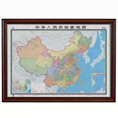 Border solid wood mounted world map China 3d hanging painting 1 5x1 1 living room decoration painting office mural Forest