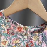 Платье, юбка, детская летняя одежда, летний наряд маленькой принцессы, в цветочек, рукава фонарики, в корейском стиле, французский стиль