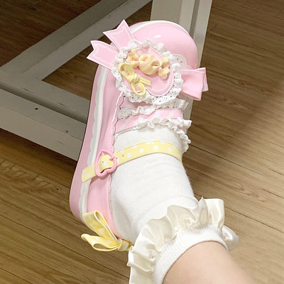 taobao agent [A group of deposits] Creampier cheese, Mangmeng Story, Slim Cake Counsey Lolita Bow Single Shoes