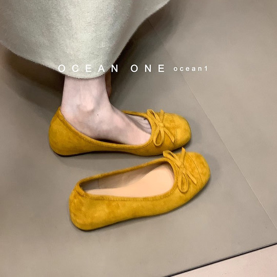 Innen erhöhende Einzelschuhe im französischen Stil für Damen 2025 neue Frühlings- und Sommer-Mary-Jane-Schuhe mit flachem Mund, einbeinige Ballett-Abendschuhe