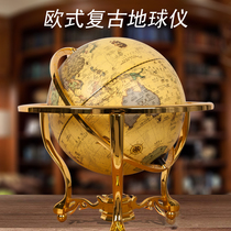 High-end large 32CM high-definition globe pendulum 42cm wide pendium decoration in front desktop decoration of the opening gift hall of the rotating European classical and retro office