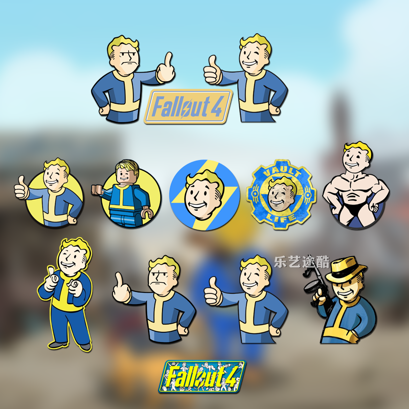 游戏车贴辐射小子Fallout4哔哔Vault Pip Boy电脑防水汽车贴纸