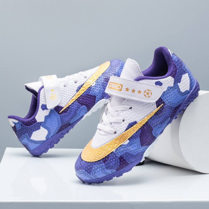 C Romey West 2022 new children's football shoes student boy Falcons TF Crushed Nail Magic Sticker Woman Training Shoes