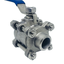 Stainless steel three-chip welding threaded quick ball valve Q61F-16P DN15 20 25 32 40 50