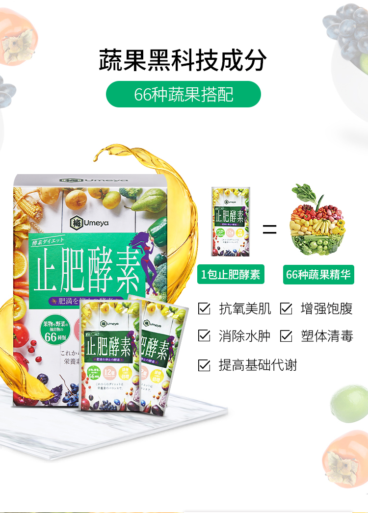 香港 herbs 果蔬止肥酵素粉 8.5g*12包 阻止60%淀粉的吸收 图10
