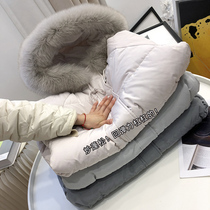 GADVW007 Ashen Korea single ~ generation G3000 fox fur collar E suede waist display slim down jacket woman