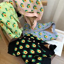 SVW725 Agod stars the same money ~ big stock 704 pieces ~ flower magniti knit cardiovert woman short length sleeves sweaters