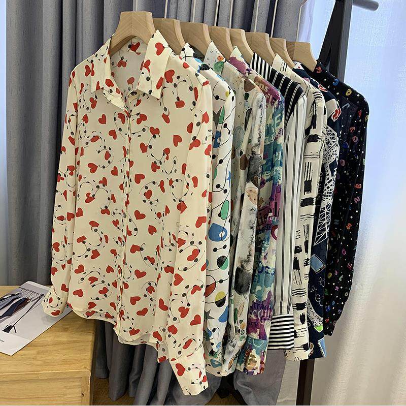 GCDVC001 A Shen True S Series ~ Silkworm S Shirt Women's French Style OL Long Sleeve Silk Top