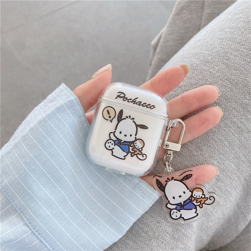 Transparent Puppy hanging accessories suitable for airpods protective sleeves 2 Silicone Airpods Pro Shell Cartoon Apple Second-generation Bluetooth Wireless Headphones 3 Boxes Personality Ipods Soft Airp