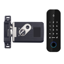 Wiring-free fingerprint access control system electronic control lock IC card swipe password smart electronic motor lock rental house iron door lock